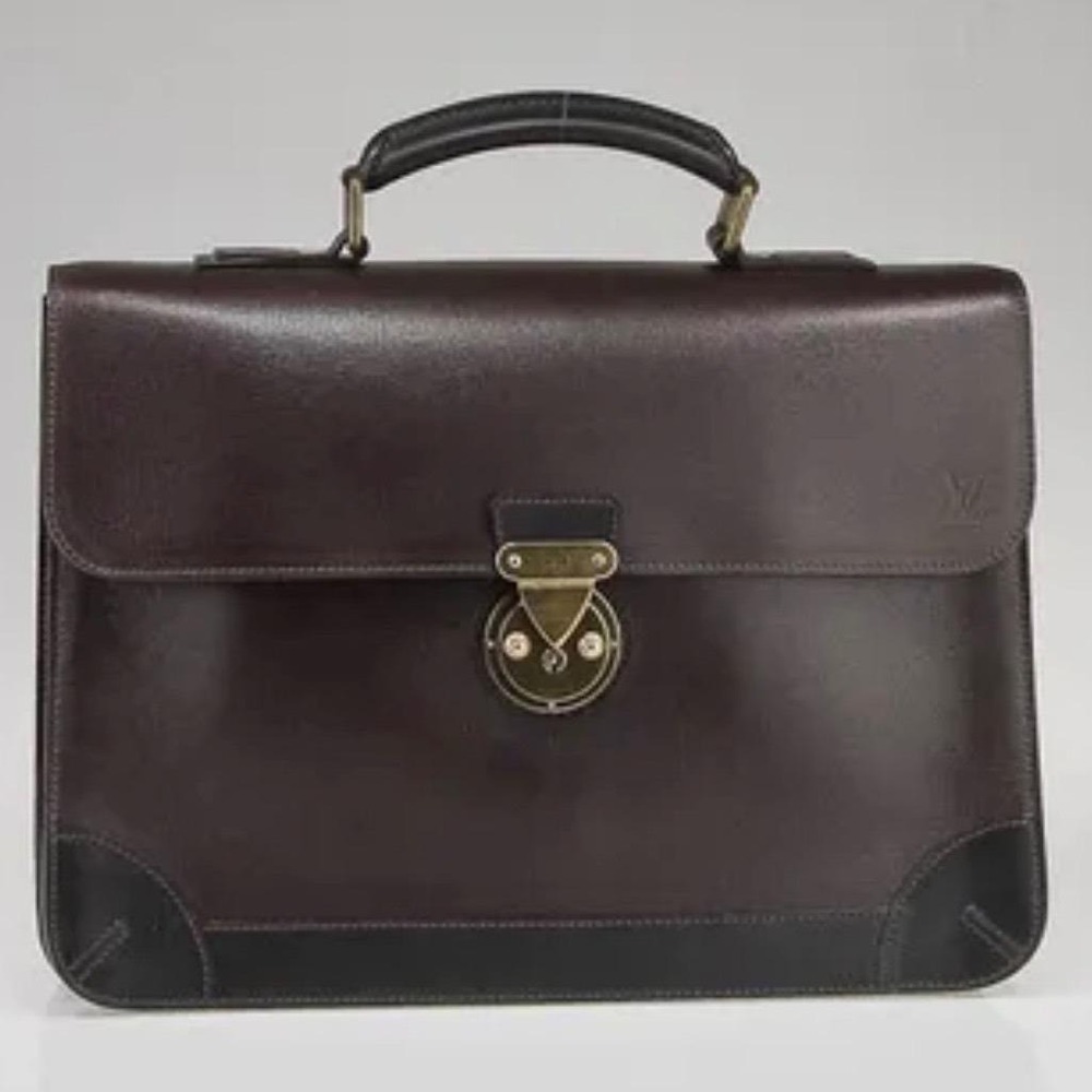 Rare Find! Louis Vuitton Vtg Angara Briefcase Moka Brown Epi Leather RI0038 Bag‎